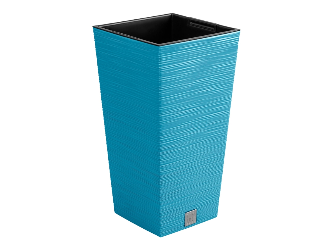 Vaso De Flores Azul Com Reservatório, 26,5 X 26,5 X 50 Cm, Capacidade De 11 L.