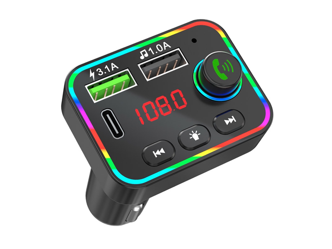 Bluetooth 5.0 Transmissor FM para carro MP3 Player sem fio Handsfree Car Kit Receptor Adaptador com PD USB Carregador de telefone (Preto) ENKERS