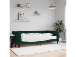 Vidaxl Sofá cama com Colchão 100x200 Cm Veludo Verde escuro