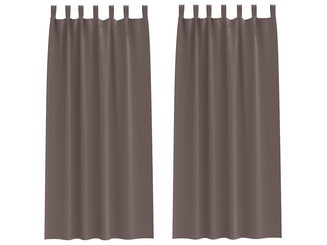 Maison Exclusive - Cortinas Blackout Com Argolas 2 Pcs Marrom Escuro 225 X 140 Cm