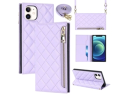Capa Quedas Pega Para Iphone 12 Pro Pele Sintética Roxo