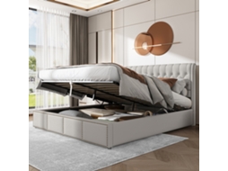 Cama Casal 180x200 Algodão Linho Hidráulica Decorativa