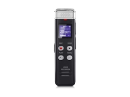 Gravador De Voz 16gb Digital Com Gravação Ativada Por Voz E Máquina De Ditado Recarregável Usb Com Reprodução De Mp3 (preto Yizhood
