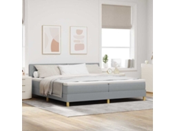 Vidaxl Cama Box Spring Led Cinzento-claro 200 X 200 Cm Tecido