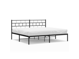 Estrutura de Cama com Cabeceira Metal Preto MAISON EXCLUSIVE 193x203 cm