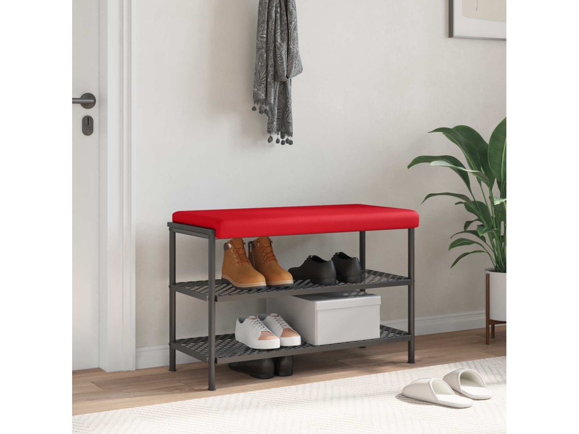 Vidaxl Almofada De Banco Couro Sintético Vermelho Profundidade 35 Cm