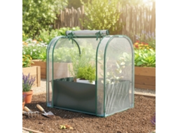Mini Serra Com Bolsa Para Cultivo E Porta Retrátil, 68x50x70 Cm, Verde Escuro