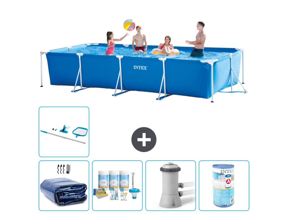 Intex Piscina Com Estrutura Retangular - 450x220x84 Cm - 6-peças S30248