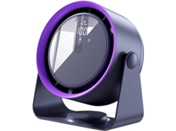 Ventilador Pequeno Ultrassilencioso Com Display Led De Potência Em Tempo Real, Fluxo De Ar Potente De 5 Velocidades Zeuxo (cinza)
