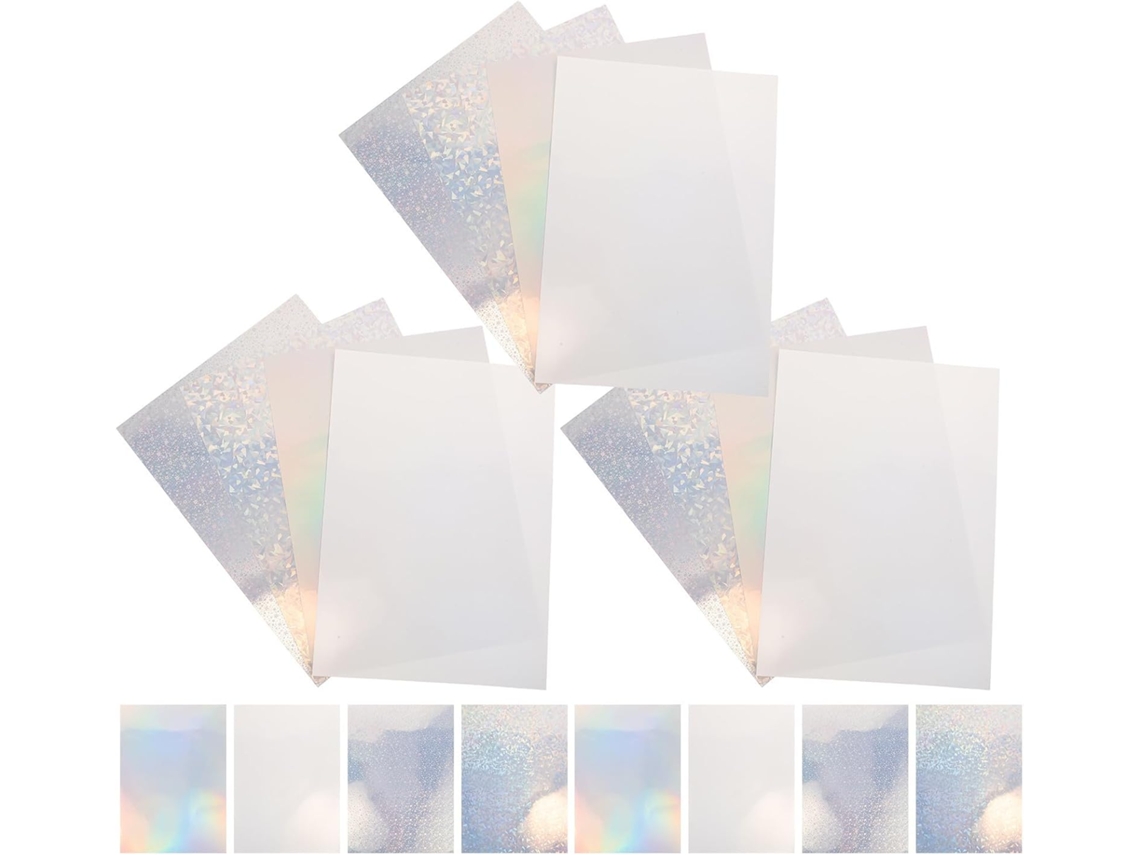 Folhas de vinil adesivo holográfico A4 Beaupretty, em Prova d'Água, com estampas vibrantes, papel PET autoadesivo para