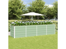 Vidaxl Floreira Verde 320 X 80 X 75 Cm Aço