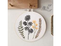 Lurelia Kit Bordado Ponto Cruz Iniciante Algodão 30 X Cm 20 2 Unidades Natural Com Bastidor