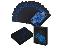 Baralho Plástico Impermeável Azul preto para Bridge, Blackjack e Tarô.