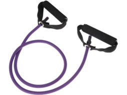 Faixa Elástica De Resistência Com Alças, 9kg 20lbs, Látex Natural, Roxa | Exercícios Âncora Porta Inclusa
