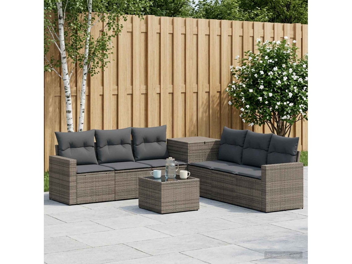 Vidaxl Conjunto De Sofás 8 Unid. Cinza E Cinza Escuro