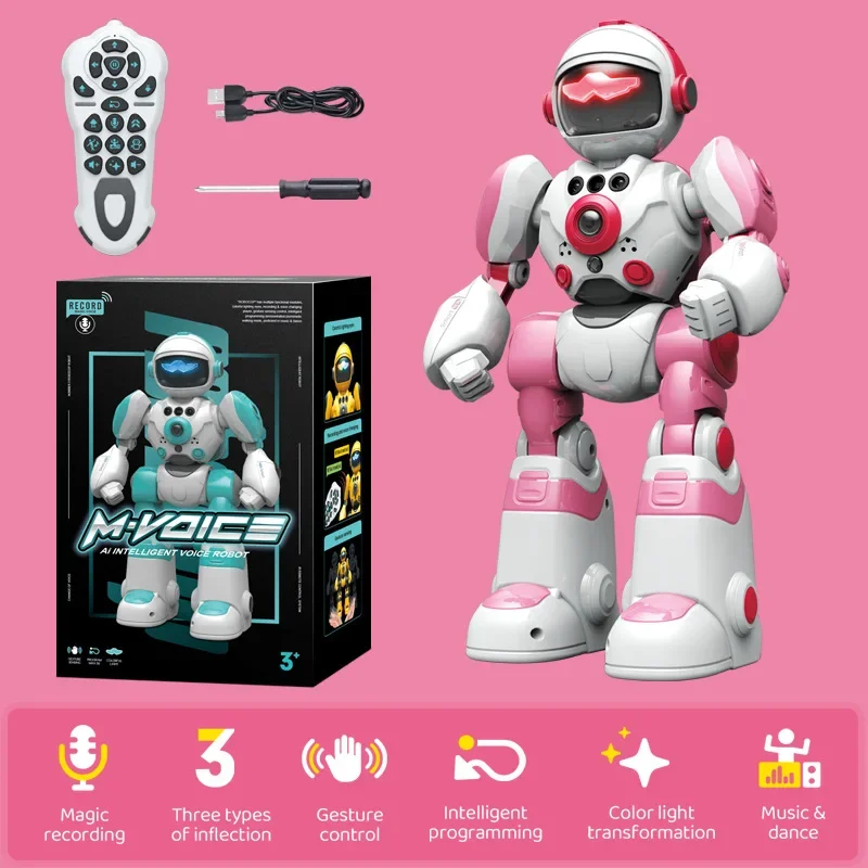 Robô com Controle Remoto , Controle por Gestos, Brinquedo Musical e Dançante, Presente para Crianças. MDUG (vermelho)