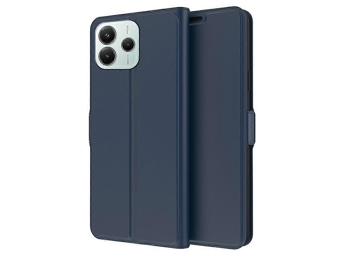 Capa Protetora Para Xiaomi Redmi Note 14 5g, Capa Interna De Couro Tpu À Prova De Choque, Com Compartimento Para Cartão, Azul