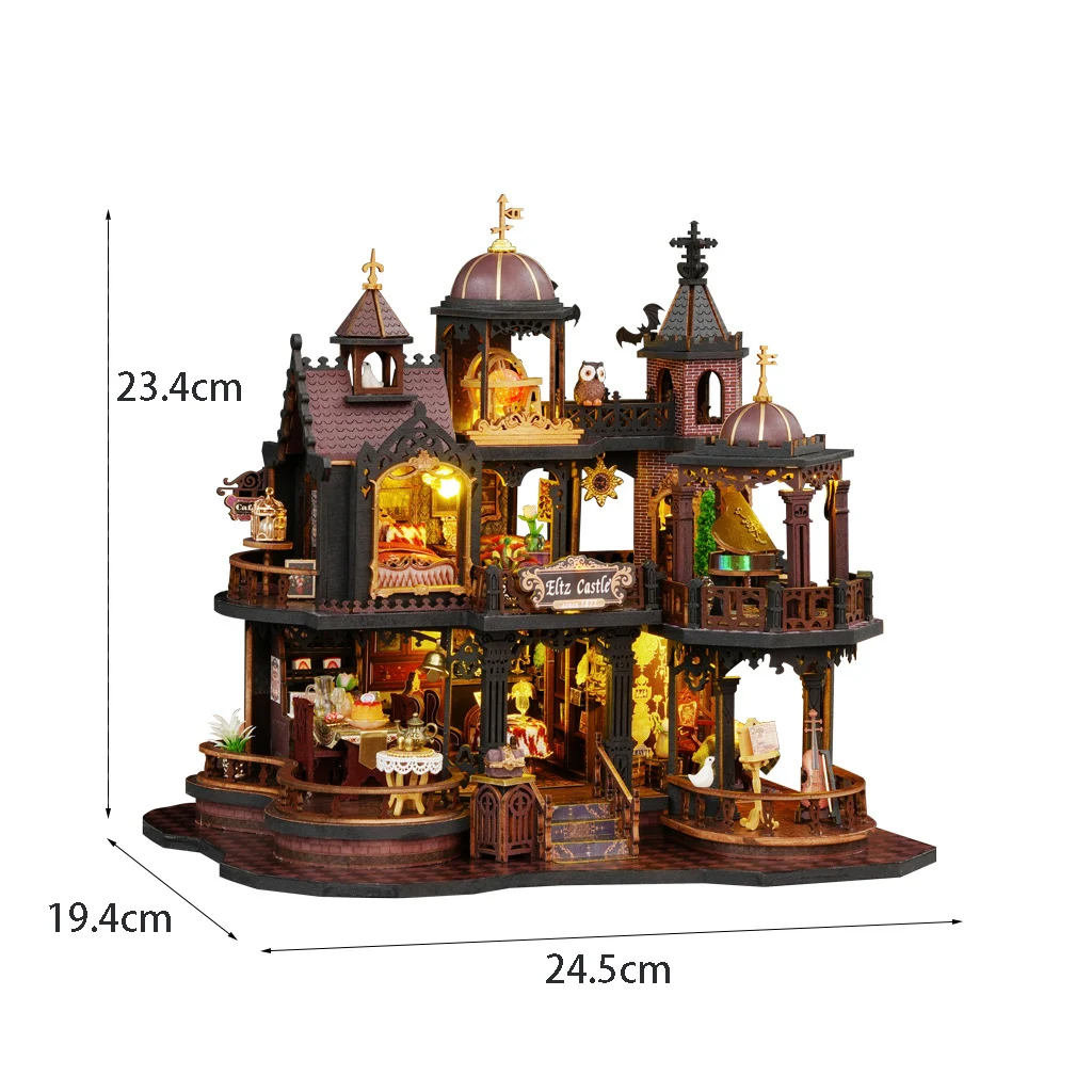 Kit para Montar Casa de Bonecas em Castelo Medieval 3d. Modelo de Madeira em Estilo Escocês. MDUG