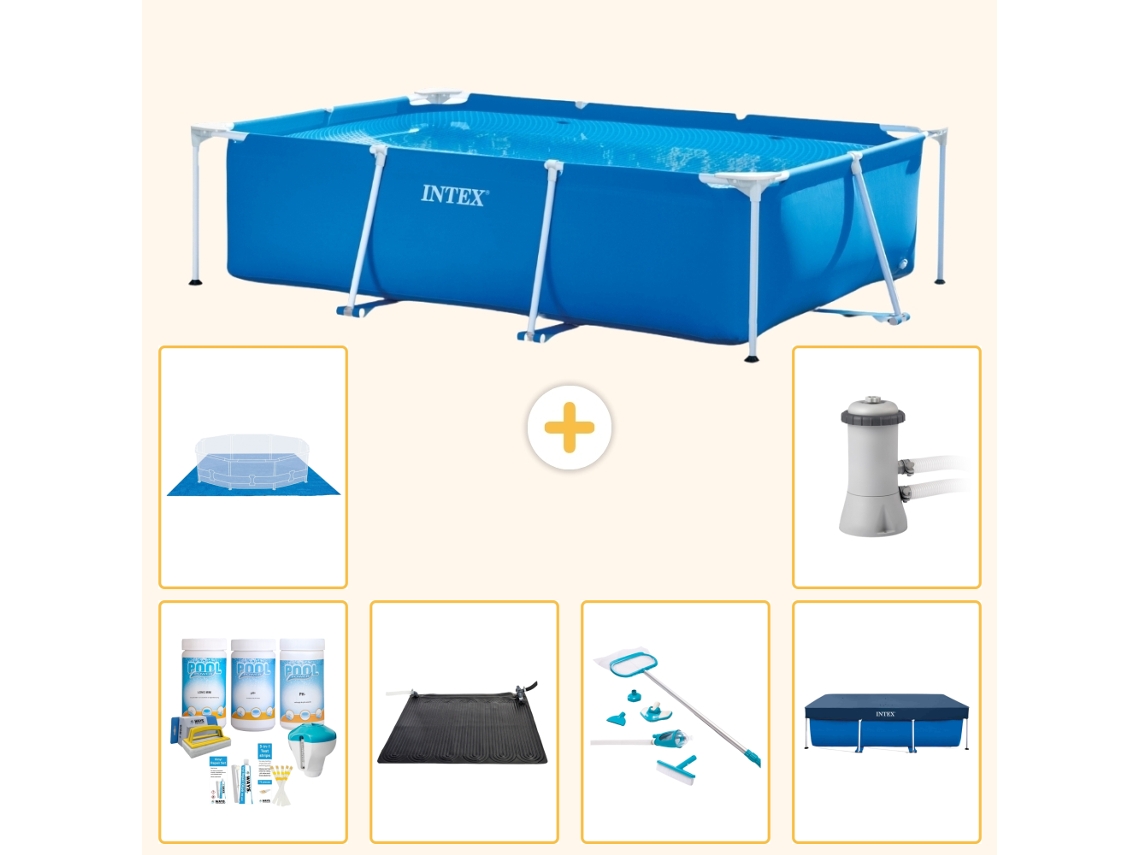 Intex Piscina Com Estrutura Retangular - 300x200x75 Cm - 7-peças S20042