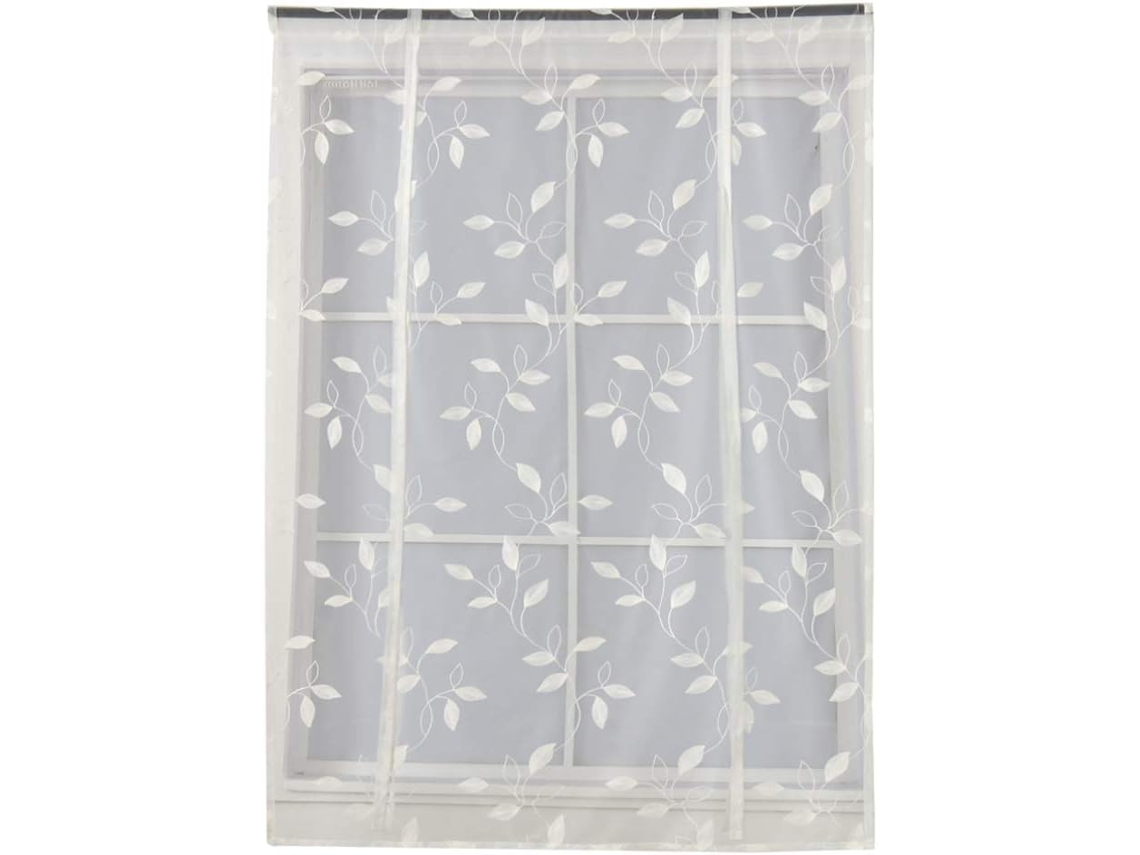 Cortinas Curtas E Transparentes Em Tule Com Bordado Para Janelas, Quarto E Varanda.