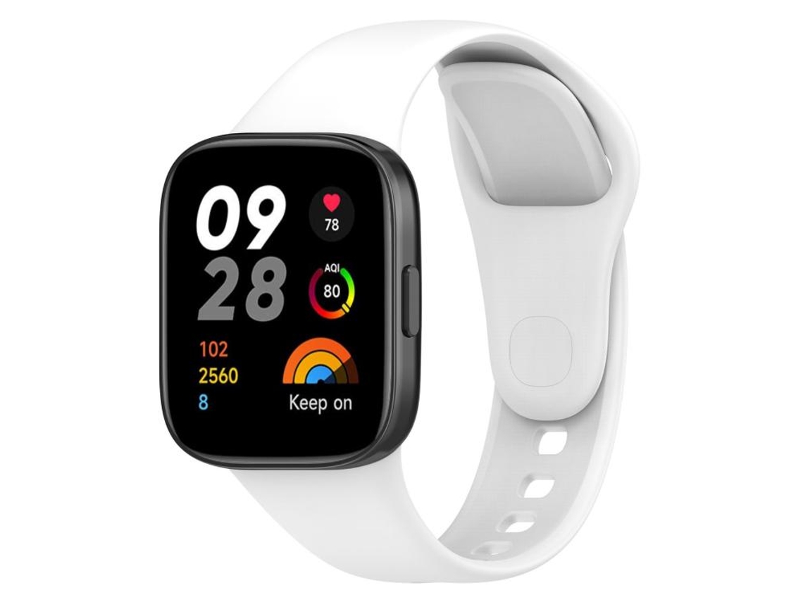 Bracelete para Redmi Watch 3 Silicone Cor Sólida Botão Branca XIAOMOYU