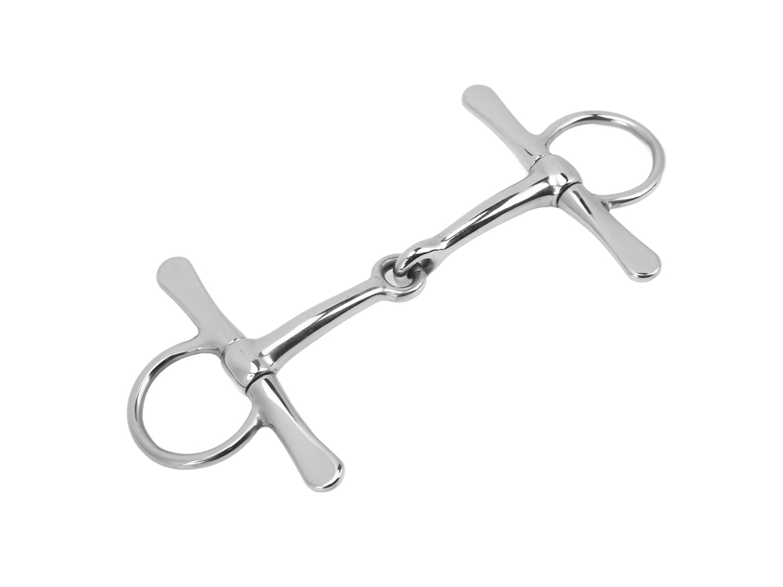 Bocadilho de Cavalo Snaffle Full Cheek em Aço Inoxidável com Rolete 125mm para Granjas e Hipódromos