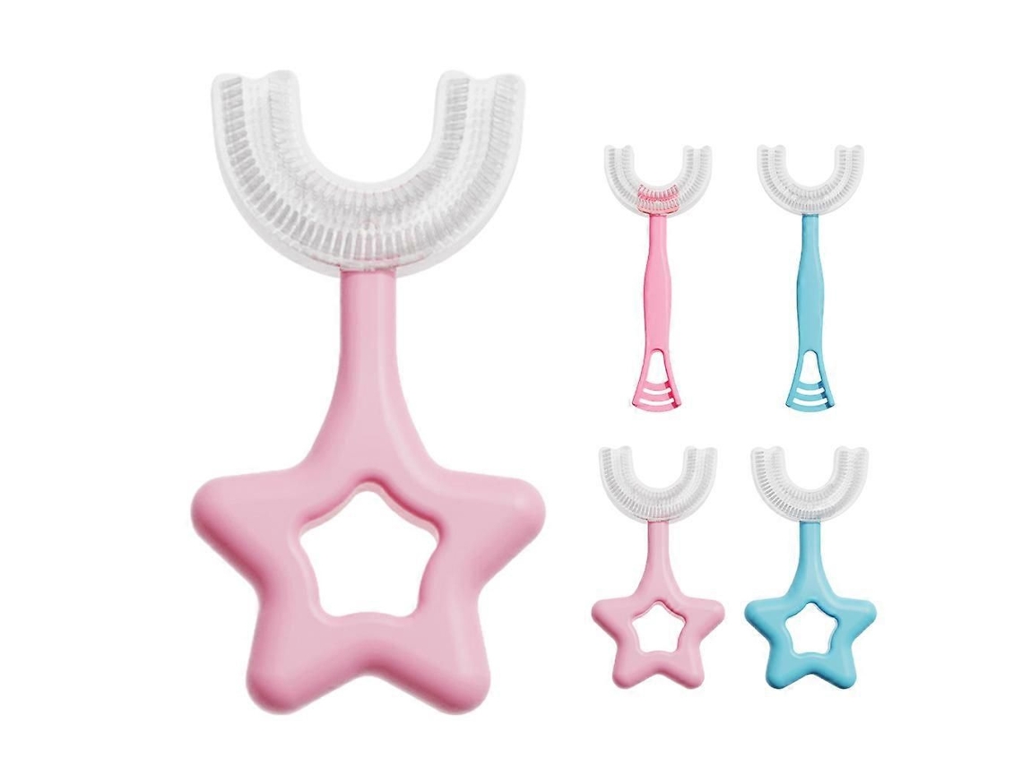 Escova de Dentes Manual Ergonômica Silicone Macio Dupla Face com Rotação 360 ​​graus para Bebês, em Formato U, Portátil, Cuidado GOKOCO