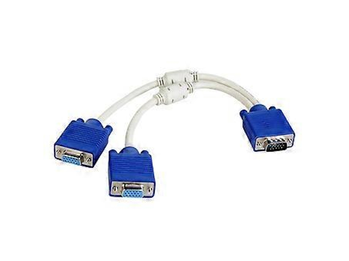 Cabo Divisor Vga Y 1 Macho Para Cabo Adaptador Fêmea Duplo Para Duplicação De Tela E Configurações De Vários Monitores De 20 Cm Slowmoose