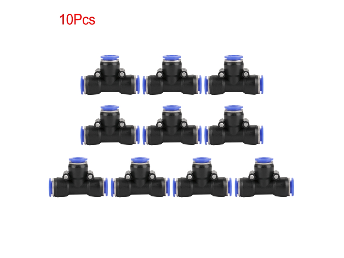 10 Peças Conector Em T De 3 Vias De Mangueira De Ar Od 12mm Rápido Para Neumática