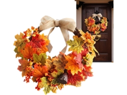 Guirlanda Outono Porta Decoração 46cm Halloween Graças Festas Colheita - Dia Ação GOKOCO
