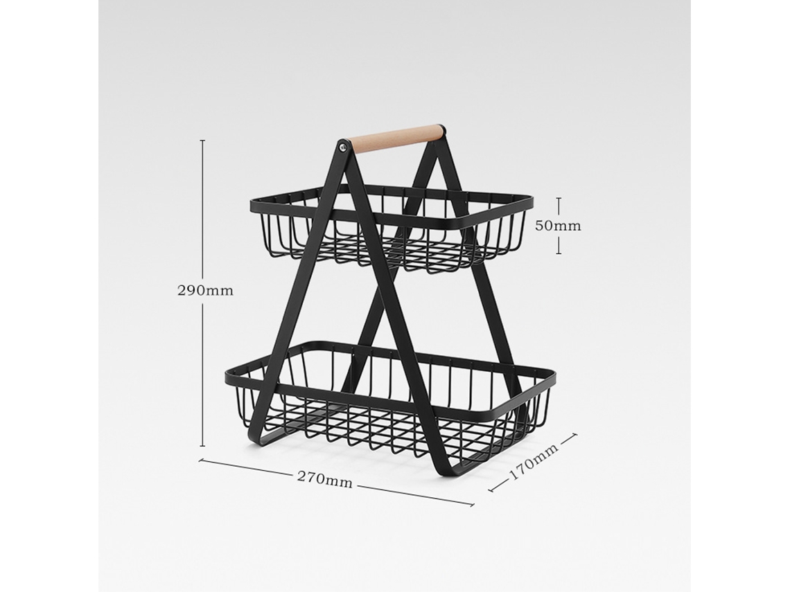 Cesta de Frutas 2 Andares para Camping a Ferro