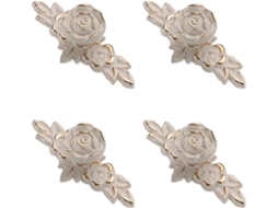 Conjunto de 4 puxadores Euro Rose com placas de fixação vintage BRILVIBERA
