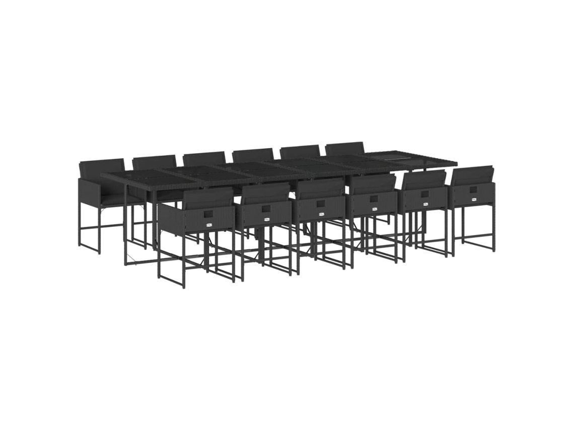 Garden Dining Set, Garden Dining Sets Vidaxl Preto Rattan / Vime (n/a)