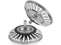 Conjunto De 2 Coadores / Tampões Para Ralo De Pia, Com 84 Mm De Diâmetro E Ponta Esférica, Em Aço Inoxidável