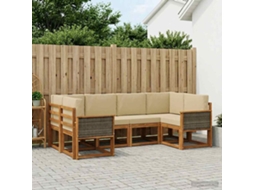 Vidaxl Conjunto De Sofás Para Exterior 6 Unid. Natural E Bege