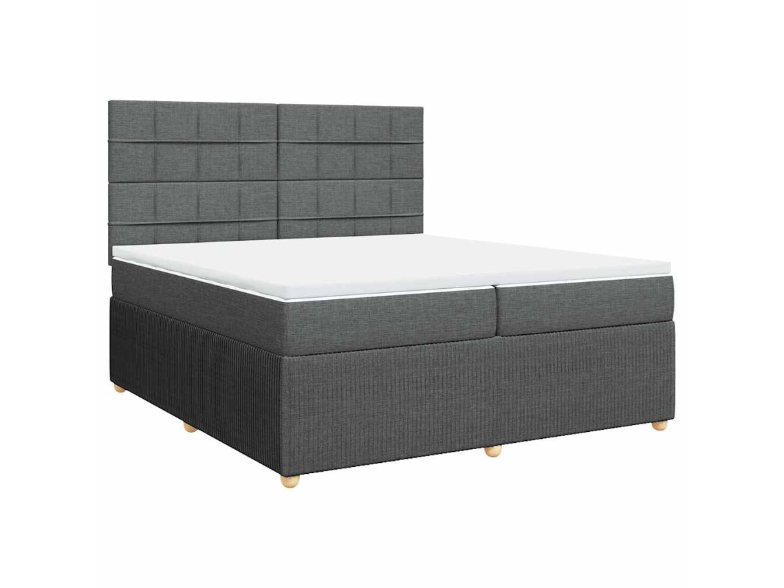 Cama com Molas/Colchão 200x200 Cm em Tecido Cinzento Escuro MAISON EXCLUSIVE