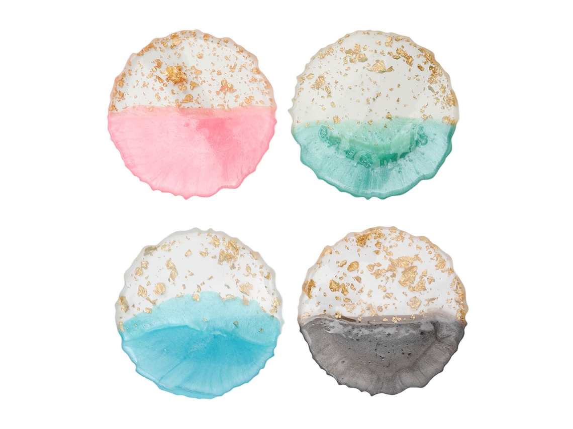 Paleta De Arte De Unhas 4 Cores Em Resina Para Mistura E Pintura Ferramenta De Exibição Antiga Anti-deslizante