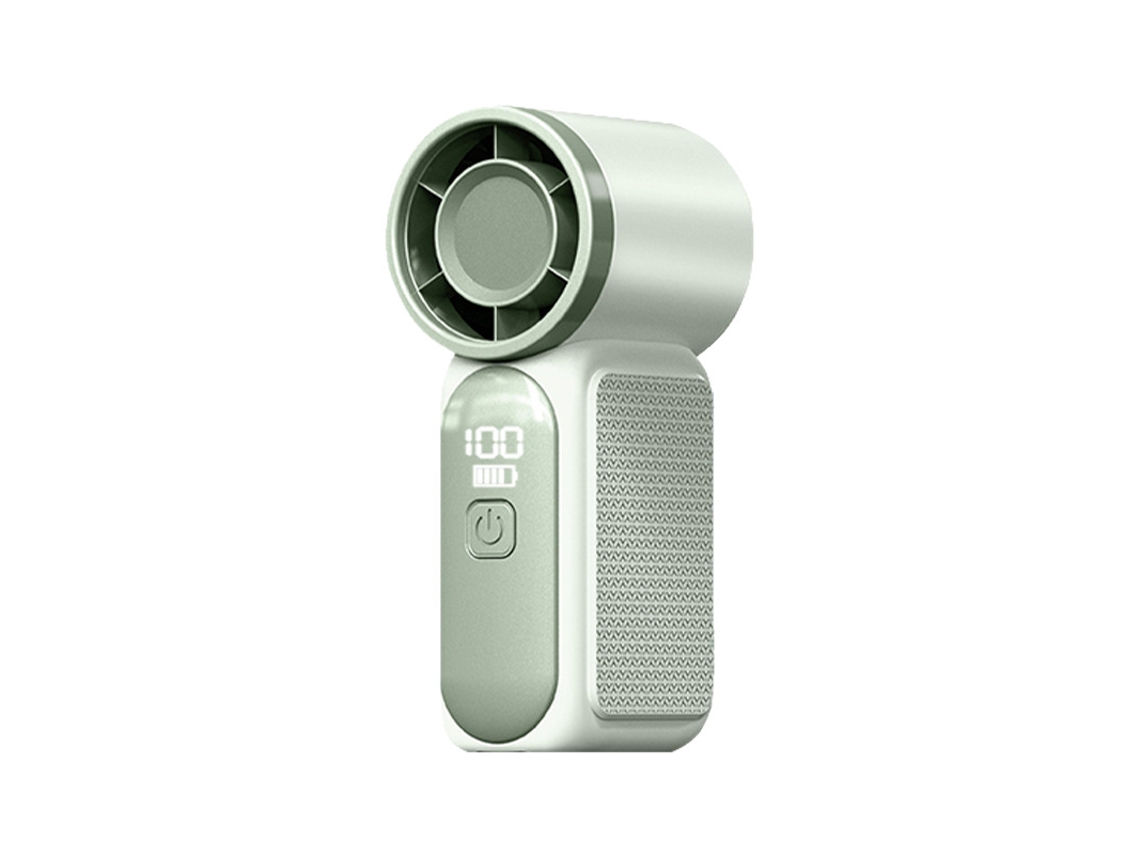 Ventilador de Mão Turbo Usb Recarregável, 100 Velocidades, Leve 112g, 1200mah, Autonomia 18h, Verde, Ideal para Atividades Ao Ar Livre, Fá STELASPLEN