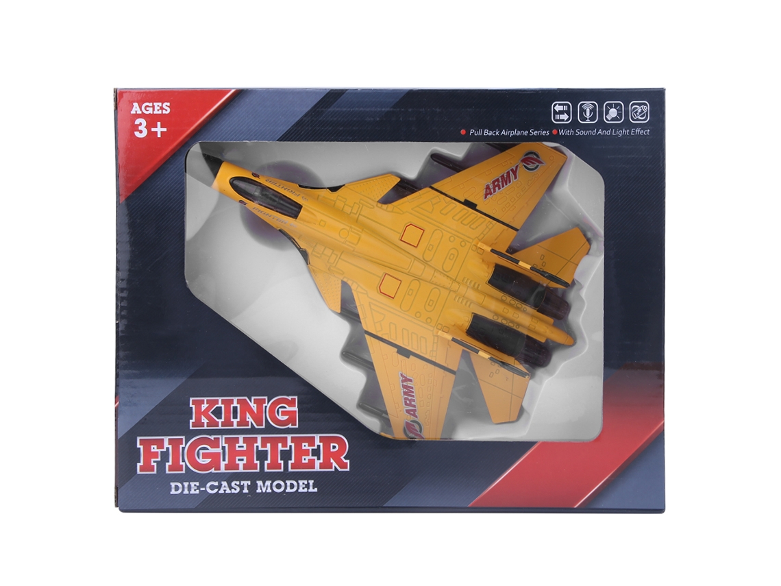 Brinquedo De Avião Modelo De Liga Com Tração E 5 Luzes, 23cm, Presente Para Crianças, Amarelo