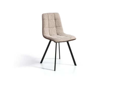 Conjunto de 4 Cadeiras de Jantar Ecopele Tela Wayne MOMMA HOME (Bege - Têxtil -46x54x89 cm)