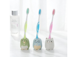 Conjunto 4 Portavasos Cerâmica Mini Animais Bonitos Organizador Banheiro Armazenamento Pequeno