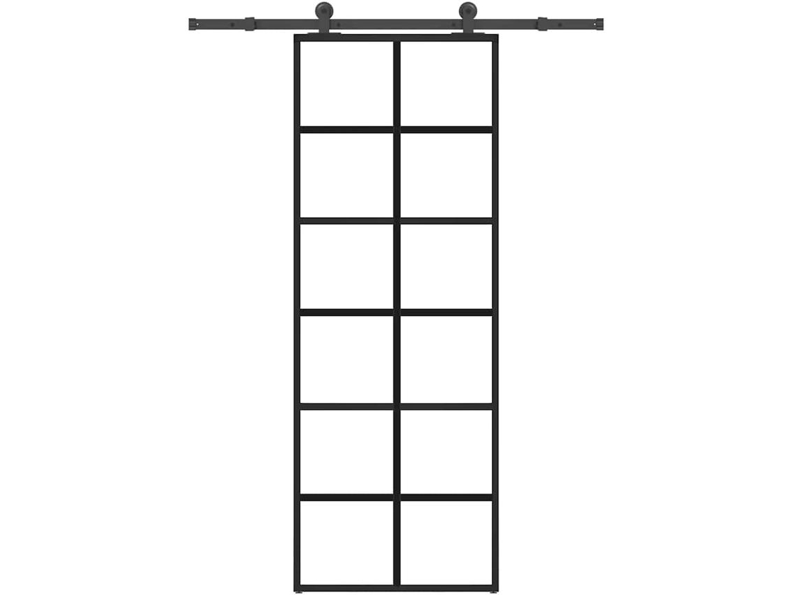 Porta de correr VIDAXL Preto Vidro (76x205 cm)
