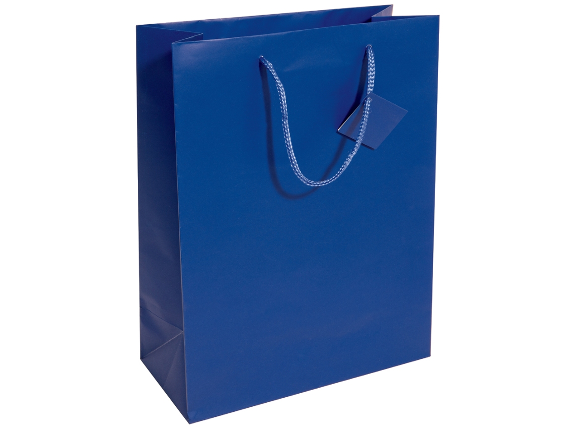 Bolsa Presente SIGEL com Verniz Fosco Tamanho: L Azul Ultramarino