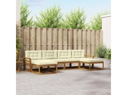 Vidaxl Conjunto De Sofás Para Exterior 6 Unid. Natural E Creme