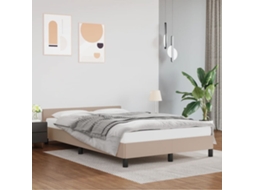 Vidaxl Estrutura de Cama Sem Colchão 120x190cm Couro Artif. Cappuccino
