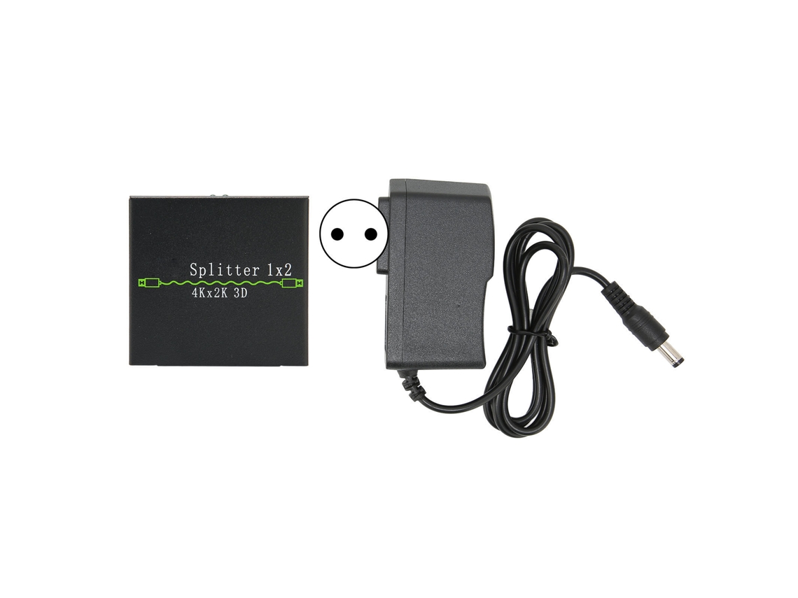 Divisor de Interfaz Multimedia HDMI 1x2 4K 30Hz, aluminio, 1 entrada, 2 salidas | S/MARCA
