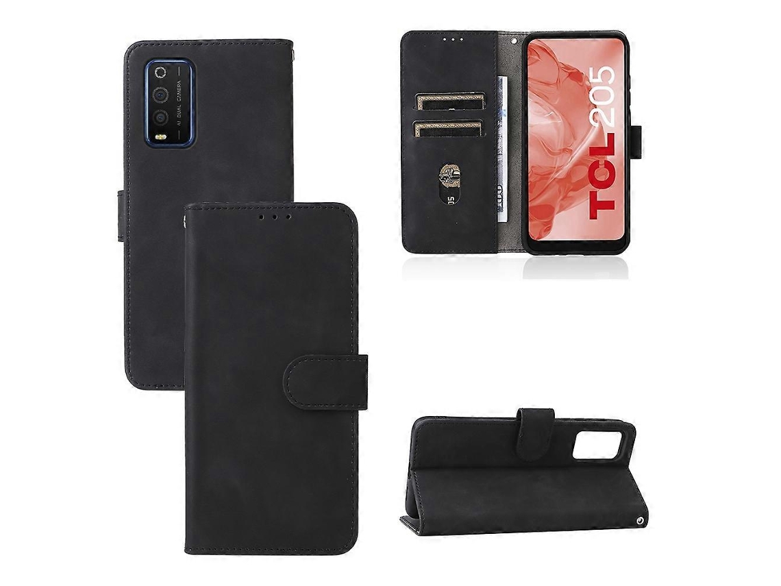 Capa De Couro Com Fivela Magnética Para Tcl 205 Skin Feel