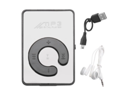Mini reprodutor MP3 com cabo USB e fones, preto TAISHENGDA