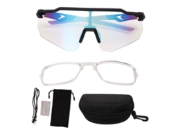 Óculos de Ciclismo Polarizados com Proteção UV, À Prova de Vento, para Atividades ao Ar Livre, Preto, Branco e Azul Gelo MARCA