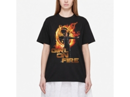 Rockinstone Hunger Games Movie Girl On Fire Black Adult T-shirt Size:s